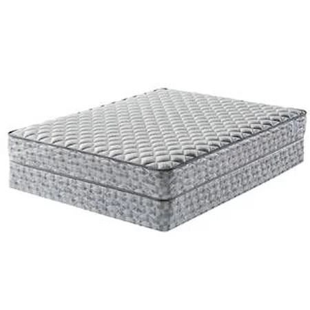 Queen Cushion Firm Mattress and Wood Foundation